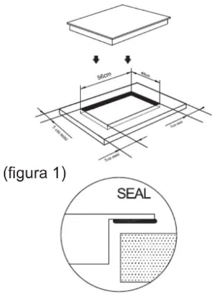 (Figura 1) 56 cm, 48 cm, 3.0 mm, 2.0 mm, 3.0 mm, SEAL