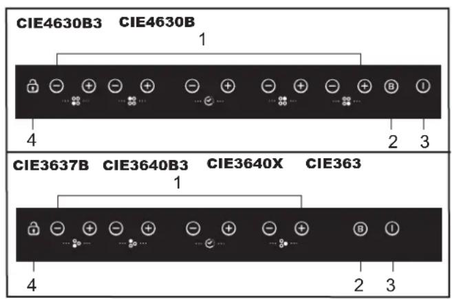 CIE4630B3 CIE4630B, 1, 4 2 3, CIE3637B CIE3640B3 CIE3640X CIE363, 1, 4 2 3.
