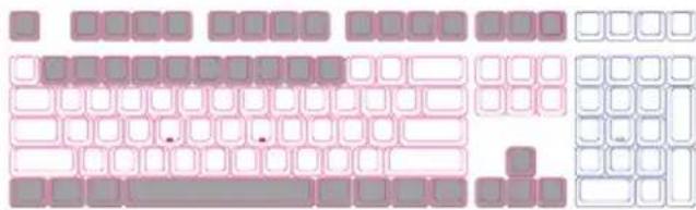 Cropped image showing a grid of gray and pink square tiles, likely part of a keyboard layout or design interface.