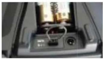 Close-up of a camera control panel with a display screen showing a landscape image (no readable text or symbols)