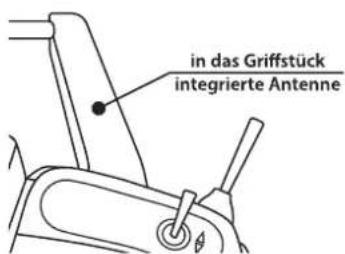 in das Griffstück integrierte Antenne