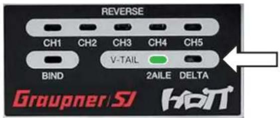 REVERSE CH1 CH2 CH3 CH4 CH5 V-TAIL BIND 2AILE DELTA Graupner.SJ HOTT