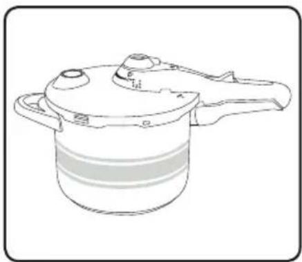 Line drawing of a cooking pot with handle and lid (no text or symbols)