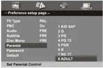 NEVIR NVR-2782DVD-PCU - Página principal das configuurações - 14