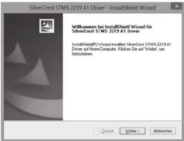 SilverCrest STMS 2219 A1 Driver - InstallShield Wizard Willkommen bei InstallShield Wizard für SilverCrest STMS 2219 A1 Driver InstallShield(R) Wizard installiert SilverCrest STMS 2219 A1 Driver auf Ihrem Computer. Klicken Sie auf 'Weite', um fortzufahren. Abbrechen