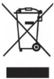 Symbol of a trash bin crossed with no text or labels, accompanied by a solid black rectangle below (no text or symbols present)