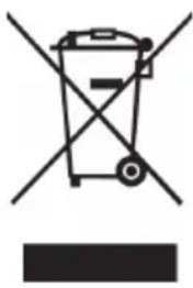 Symbol of a trash bin crossed with two crossed lines and a solid black rectangle below (no text or labels)