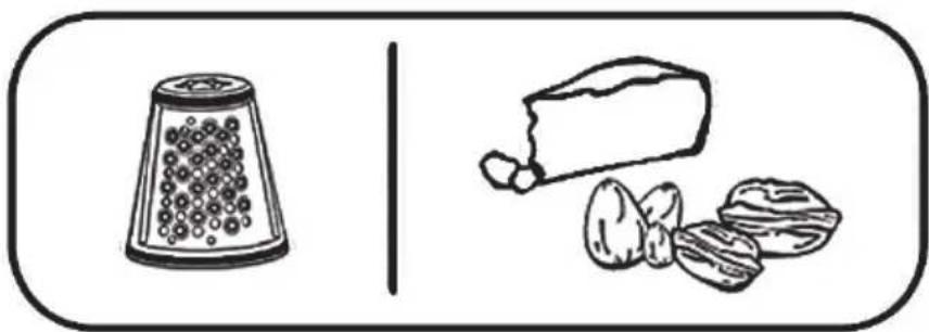 Illustration of a grater and bread with scattered nuts (no text or symbols)