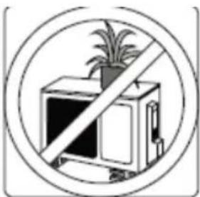 Prohibition sign showing a crossed-out box with a potted plant inside, enclosed in a circle (no text or symbols)