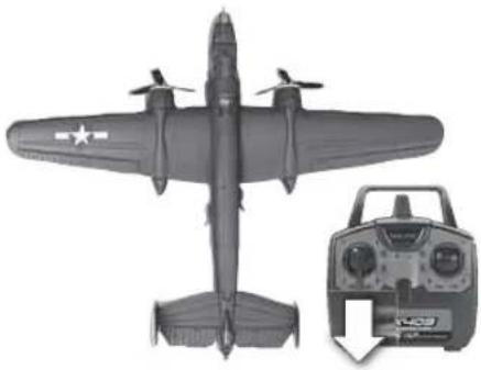 Side profile of a vintage military aircraft with two propellers and a front-mounted control panel (no visible text or symbols)