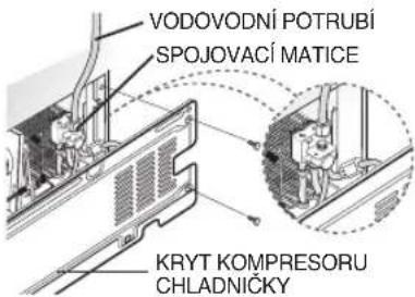 VODOVODNÍ POTRUBÍ SPOJOVACÍ MATICE KRYT KOMPRESORU CHLADNIČKY