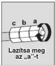 c b a Lazítsa meg az „a”-t