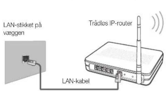 LAN-stikket på væggen Trådløs IP-router LAN-kabel