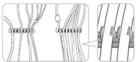 Diagram showing cable termination and mounting details (no text or symbols)