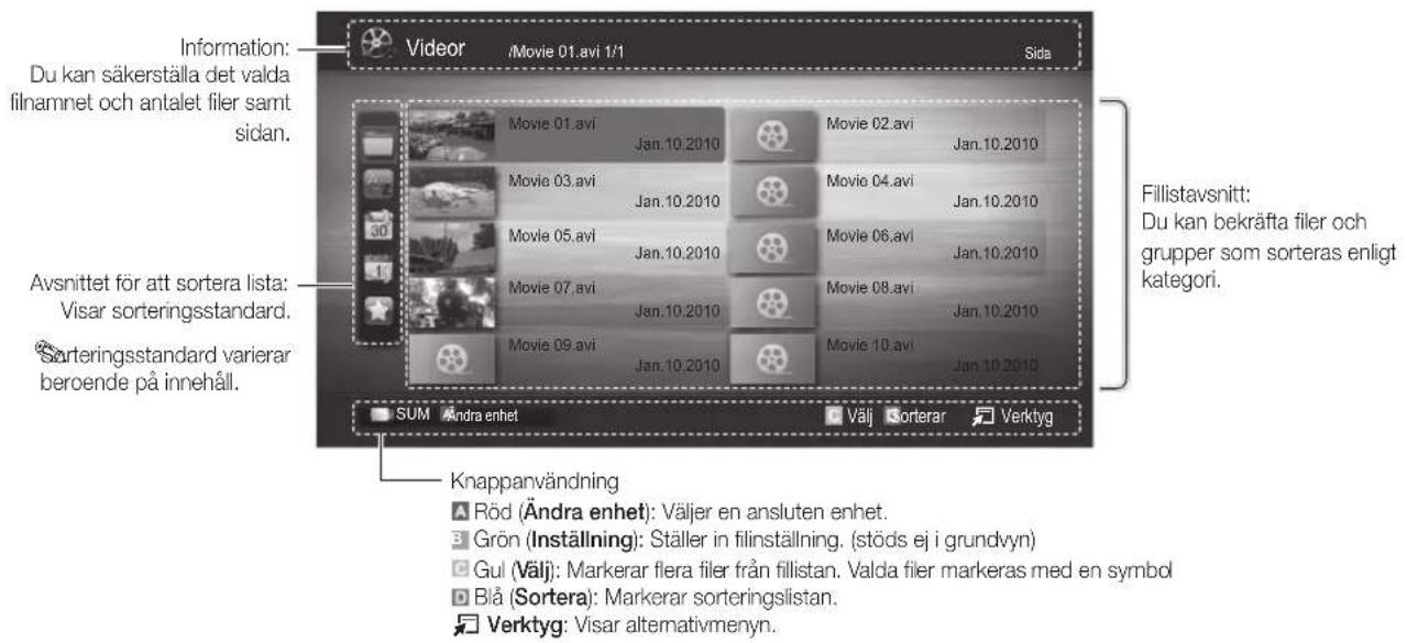 Information: Du kan säkerställa det valda filnamnet och antalet filer samt sidan. Avsnittet för att sortera lista: Visar sorteringsstandard. Sorteringsstandard varierar beroende på innehåll. Videor /Movie 01.avi 1/1 Sida Movie 01.avi Jan.10.2010 Movie 02.avi Jan.10.2010 Movie 03.avi Jan.10.2010 Movi…