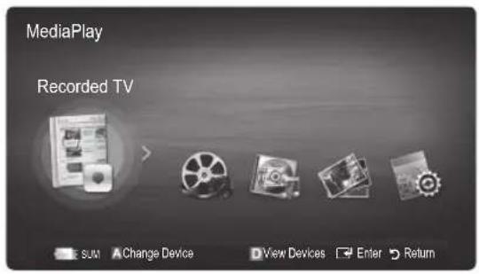 MediaPlay Recorded TV SUM Change Device View Devices Enter Return