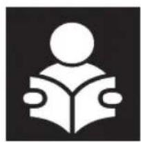 Icon of a person reading a book (no text or symbols)