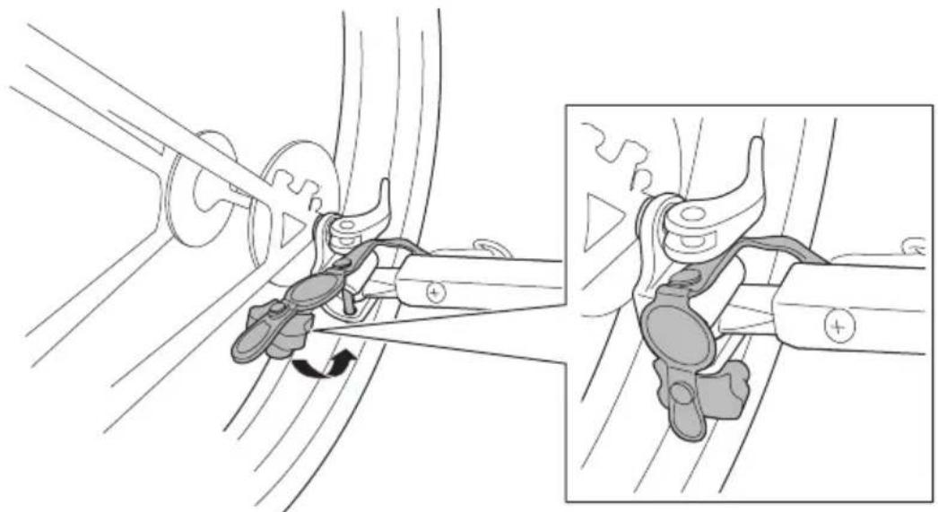 Technical illustration of a mechanical clamp assembly with two views (top and side), showing no text or symbols.