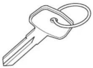 Line drawing of a key with a loop handle (no text or symbols)