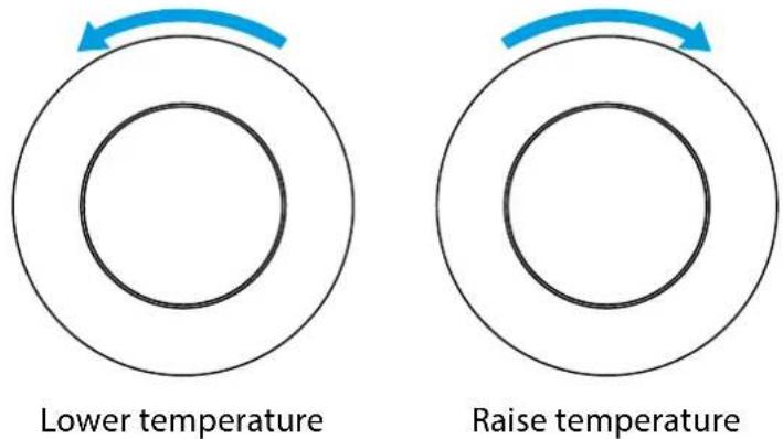 Fibaro FGT-001 ZW5 EU - To check and change the temperature on the device: - 1