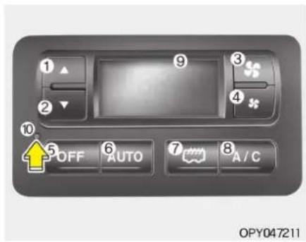 ① ② ③ ④ ⑤ ⑥ OFF AUTO ⑦ A / C ⑧ OPY047211