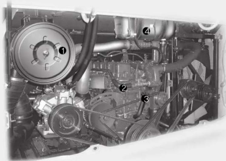 Technical diagram of a mechanical assembly with numbered components, likely an engine or pump assembly.