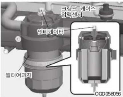 크랭크 케이스 압력센서 인터게이터 필터여과지 0GD058056