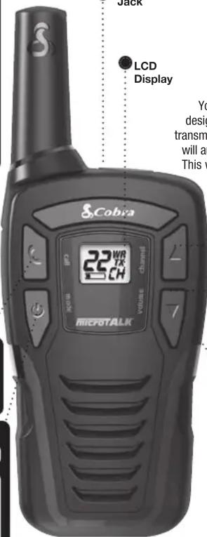 S Cobra 22 WR TX CH MICROTALK LCD Display You design transm will add This w back