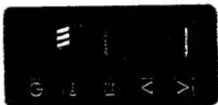 Cropped image showing a row of white symbols on black background, possibly UI elements or menu buttons