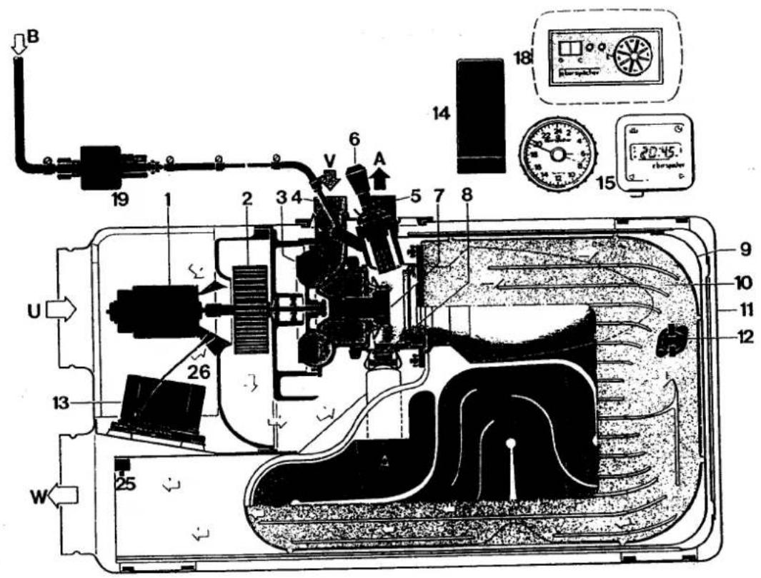 Technical diagram of a refrigerant system with labeled components and control panel
