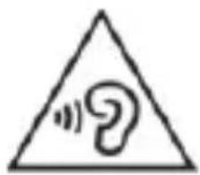 Warning symbol with a speech bubble inside a triangle, indicating sound or noise hazard.