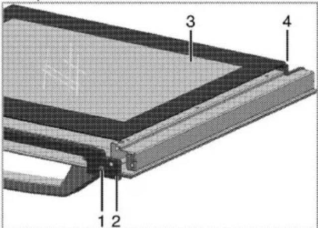 Technical diagram of a layered electronic component with numbered parts labeled 1, 2, 3, and 4.