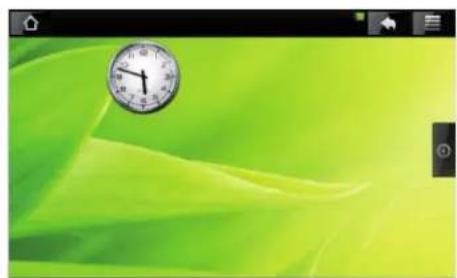 Digital photo of a wall clock hovering over a green abstract background (no text or symbols)