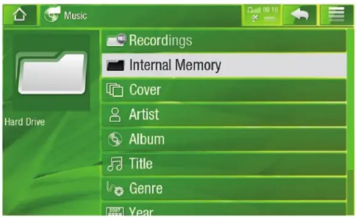 Music Recordings Internal Memory Cover Artist Album Title Genre Year Hard Drive