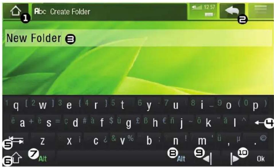 1 Abc Create Folder 2 New Folder 3 1 q [ 2 w ] 3 e { 4 r } 5 t 6 y - 7 u 8 i - 9 o ( 0 p ) é a + è s = c d # à f $ ü g £ B h € ñ j - ö k ^ ä l ^ ← 4 z x i c ¿ & v % b : n ! m ' ü , μ . 6 Alt 8 Alt 9 | ▶ Ok