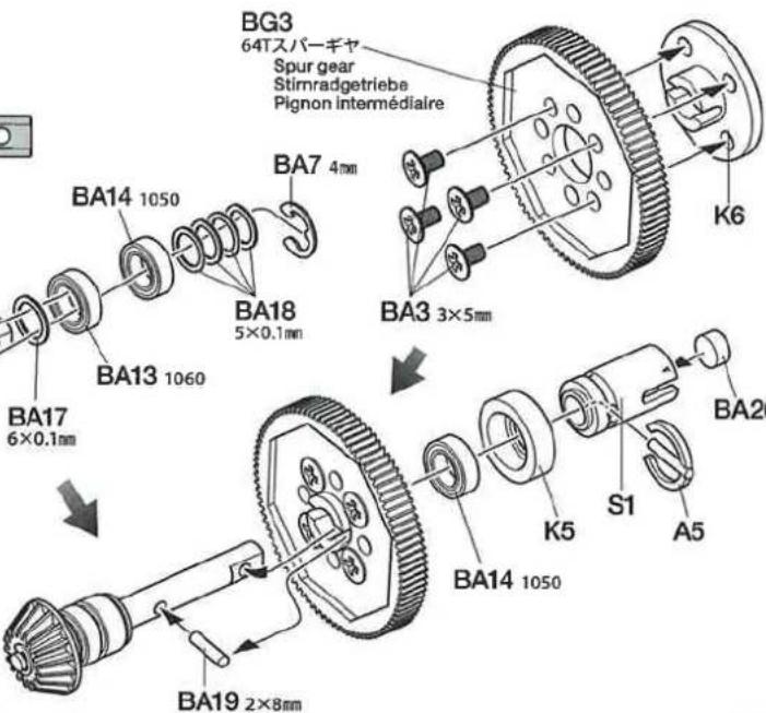 BG3 64Tスパーギヤ Spur gear Stimradgetriebe Pignon intermédiaire BA14 1050 BA7 4mm BA18 5×0.1mm BA3 3×5mm K6 BA13 1060 BA17 6×0.1mm BA26 S1 A5 BA14 1050 BA19 2×8mm