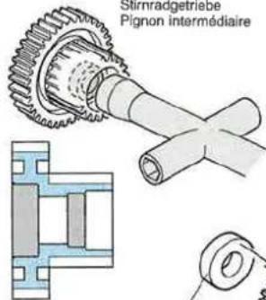 Stirnadgetriebe Pignon intermédiaire