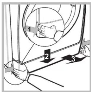 Diagram showing hand positioning of a window with numbered annotations indicating positions 1, 2, and 3.