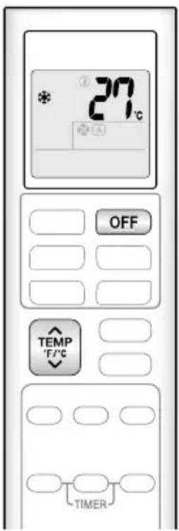 27°C OFF TEMP °F/°C TIMER