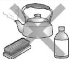 Illustration of a kettle, a water bottle, and a rectangular block (no text or symbols)