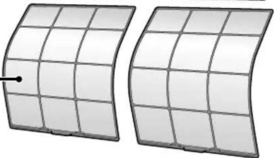 Two curved solar panels with grid lines and a small dot on one panel (no text or symbols)