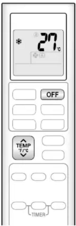 27°C OFF TEMP °F/°C TIMER
