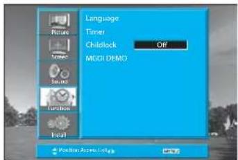 Language Timer Childlock Off MSCI DEMO Position Accr. Configs
