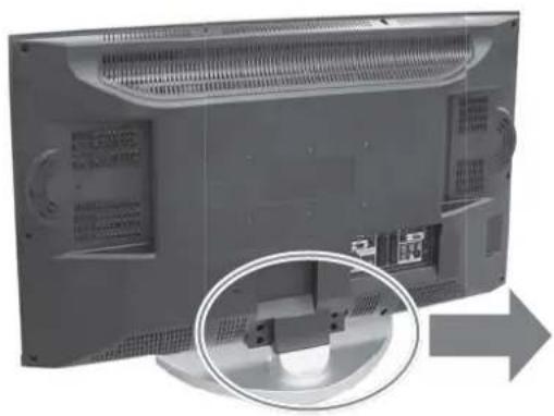 Back view of a computer monitor with ventilation grilles and a close-up inset showing internal components (no visible text or symbols)