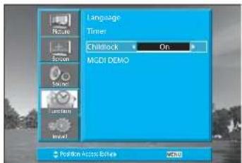 Language Timer Childlock On MGDI DEMO Position Access Before View