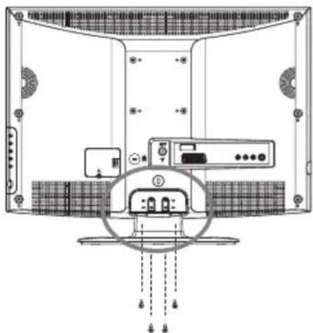 Technical diagram of a monitor rear panel with labeled ports and control panel, showing internal components and connections.