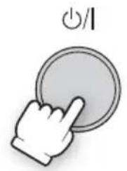 Hand pressing a button with an 'OK' icon above (no text or symbols on the button itself)