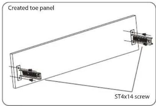 Created toe panel, ST4x14 screw