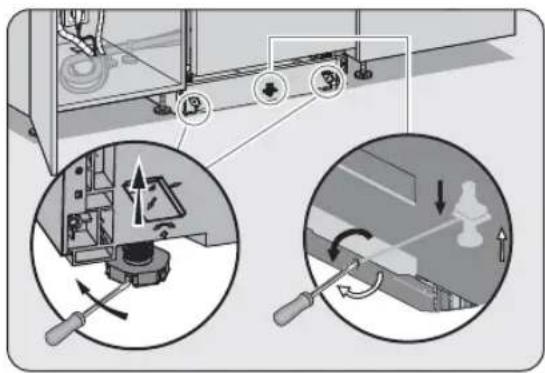 Technical diagram showing mechanical assembly with numbered components and directional arrows indicating motion or movement.