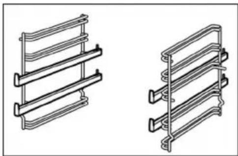 Deux dessins techniques au trait d'éléments structurels métalliques parallèles, sans texte ni symboles